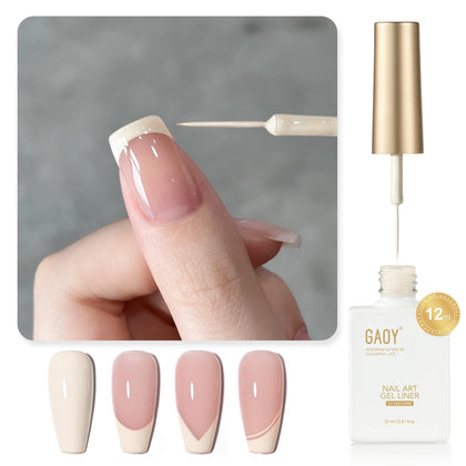 GAOY Beige Swirl Gel Nail Polish Art Liner 12ml front view