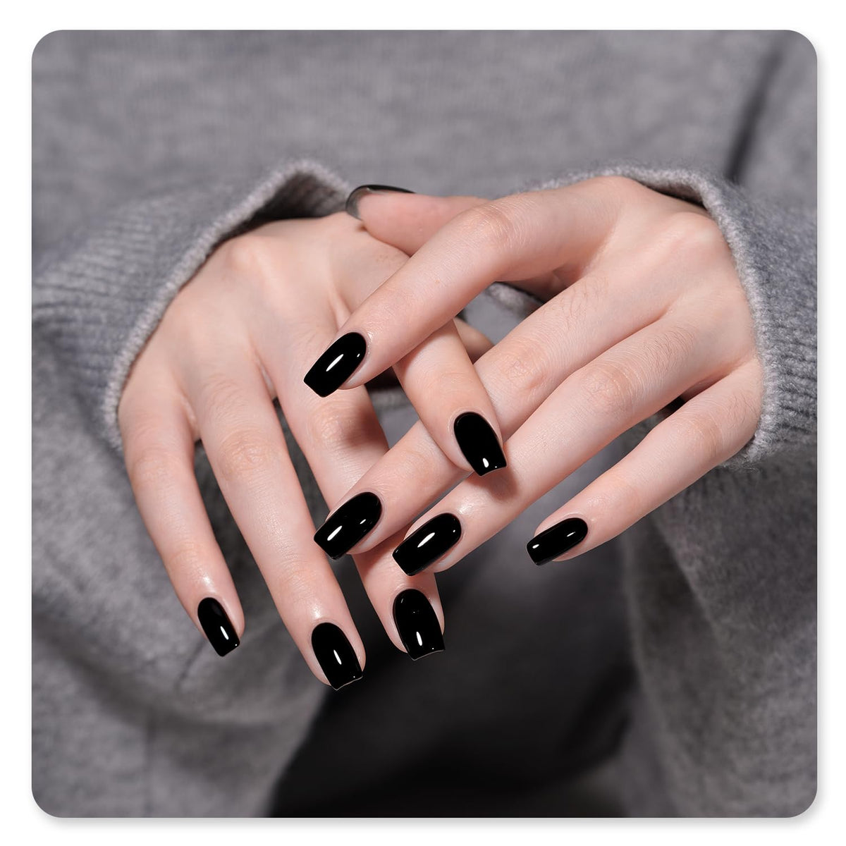GAOY Black Gel Nail Polish 16ml applied on nails