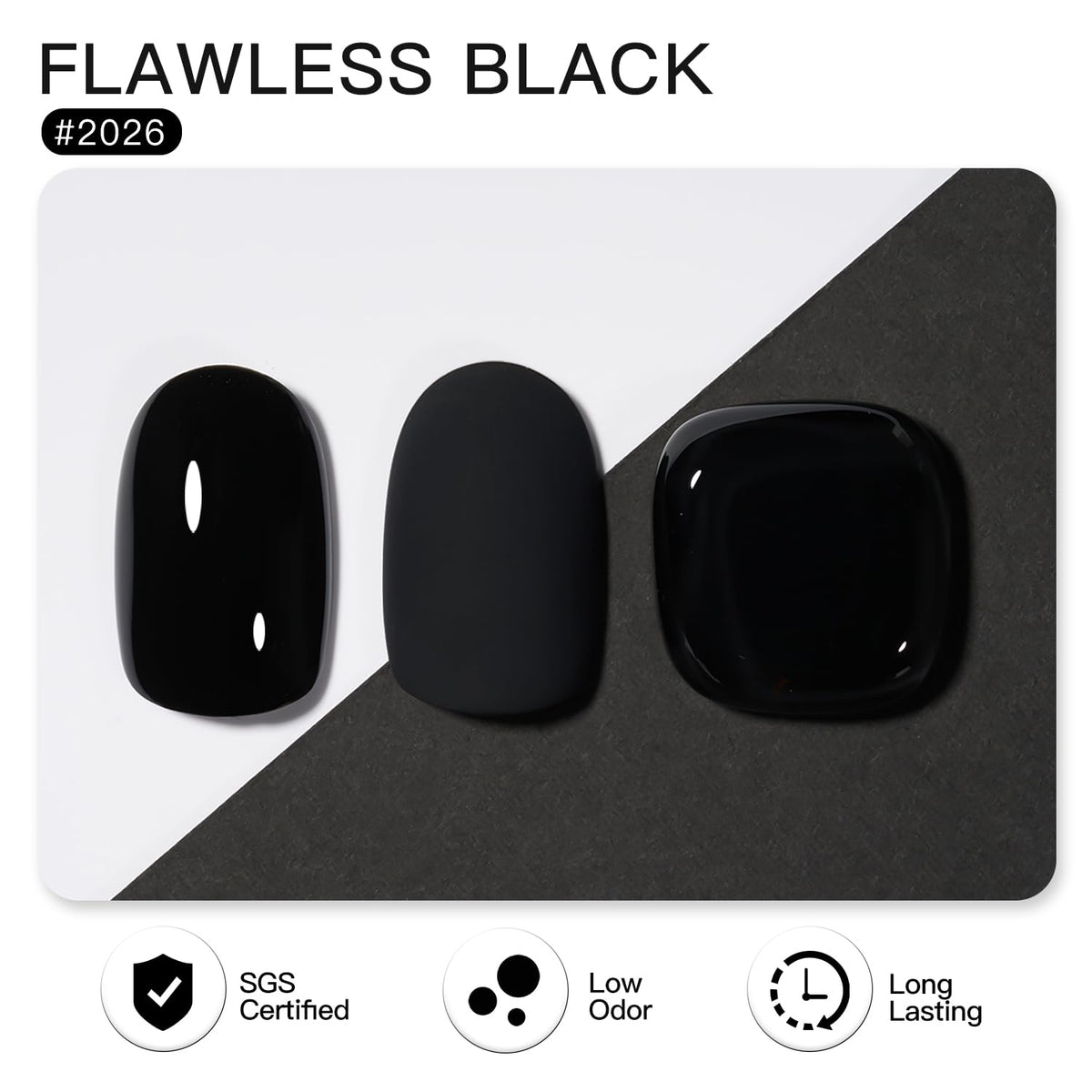 GAOY Black Gel Nail Polish 16ml bottle with label