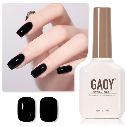 GAOY Black Gel Nail Polish 16ml front view