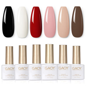 GAOY Black White Gel Nail Polish Set with six colours