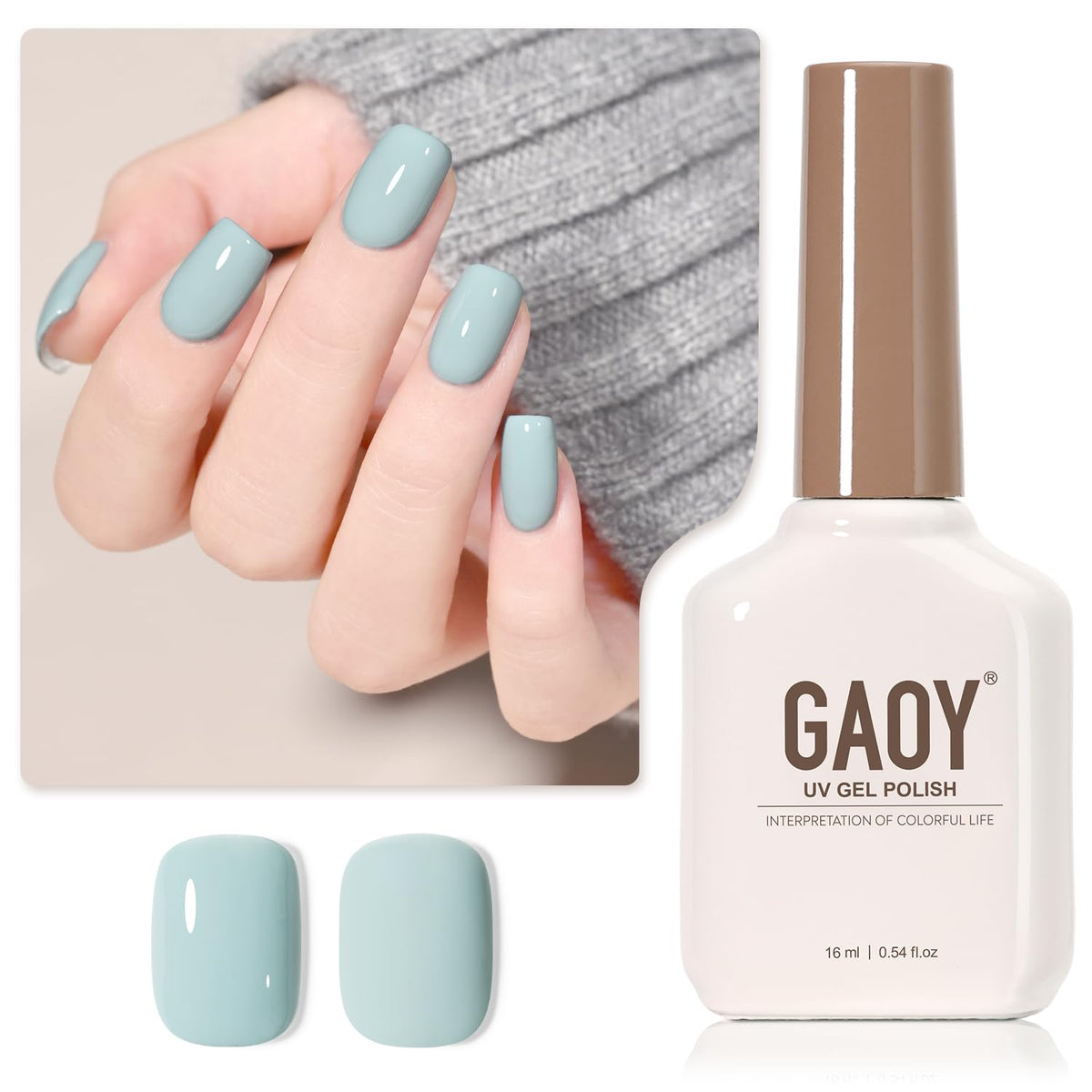 GAOY Blue Gel Nail Polish 16ml bottle front view
