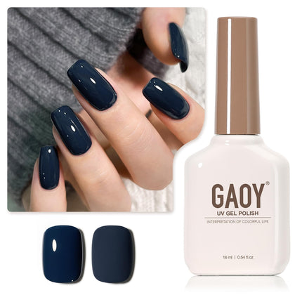 GAOY Blue Gel Nail Polish 16ml navy blue bottle front view