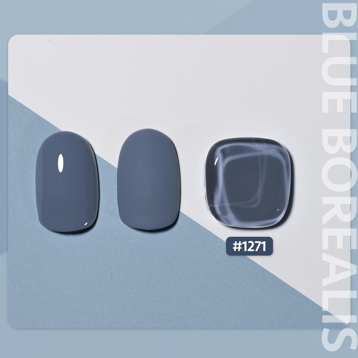 GAOY Blue Gel Nail Polish application on nails