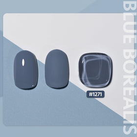 GAOY Blue Gel Nail Polish application on nails