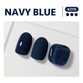 GAOY Blue Gel Nail Polish application on nails