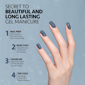 GAOY Blue Gel Nail Polish curing under UV lamp