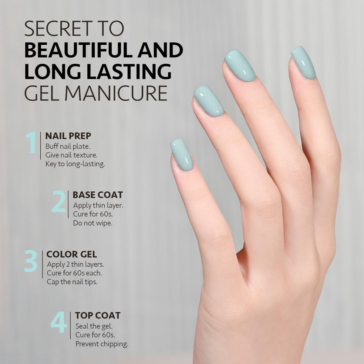 GAOY Blue Gel Nail Polish packaging details