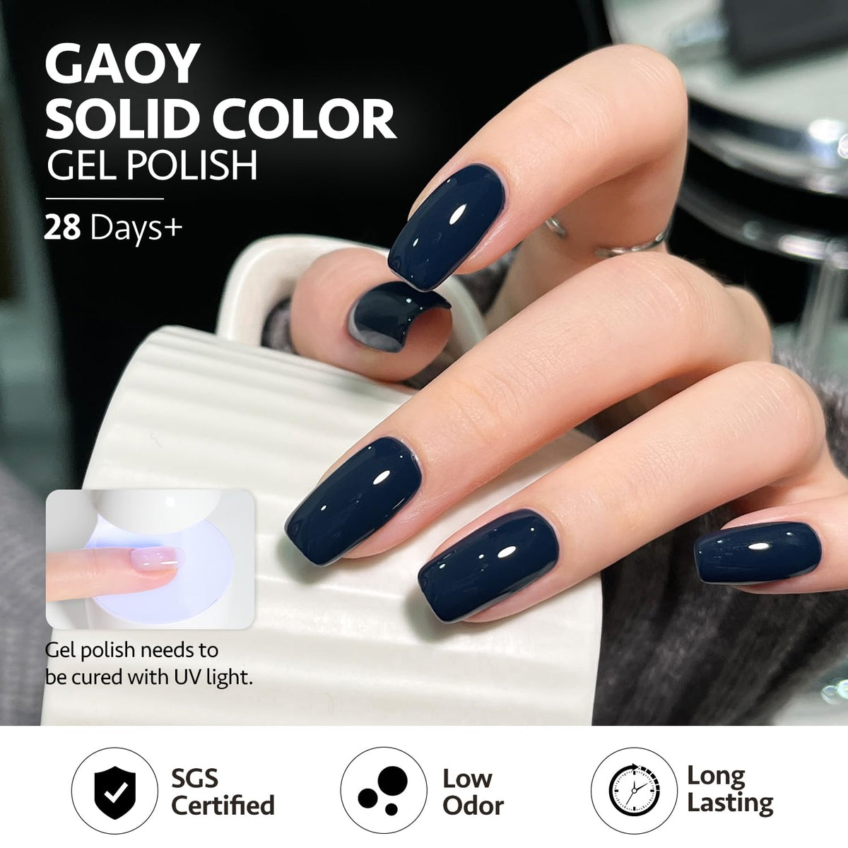 GAOY Blue Gel Nail Polish packaging details