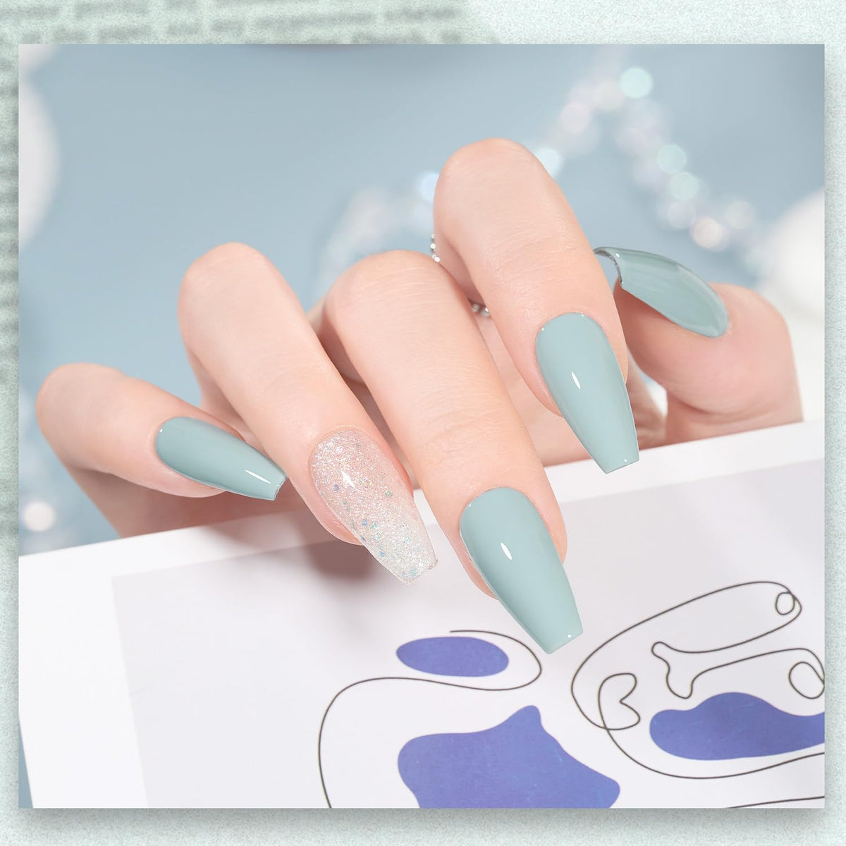 GAOY Blue Gel Nail Polish with UV LED lamp