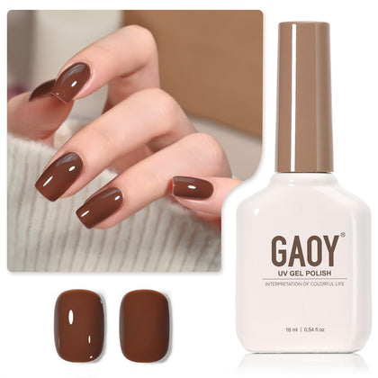 GAOY Brown Gel Nail Polish 16ml Amber Brown front view