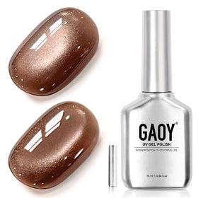 GAOY Brown Glassy Cat Eye Gel Nail Polish 16ml front view