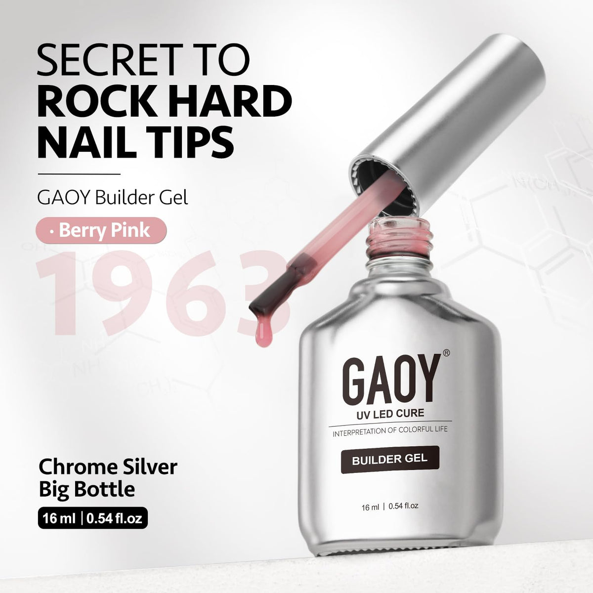 GAOY Builder Gel for Nails 16ml Berry Pink in nail art setup