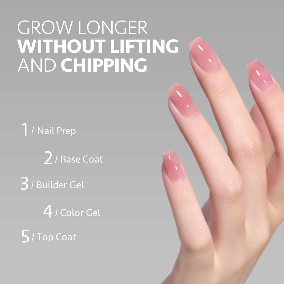 GAOY Builder Gel for Nails 16ml Berry Pink texture on nail