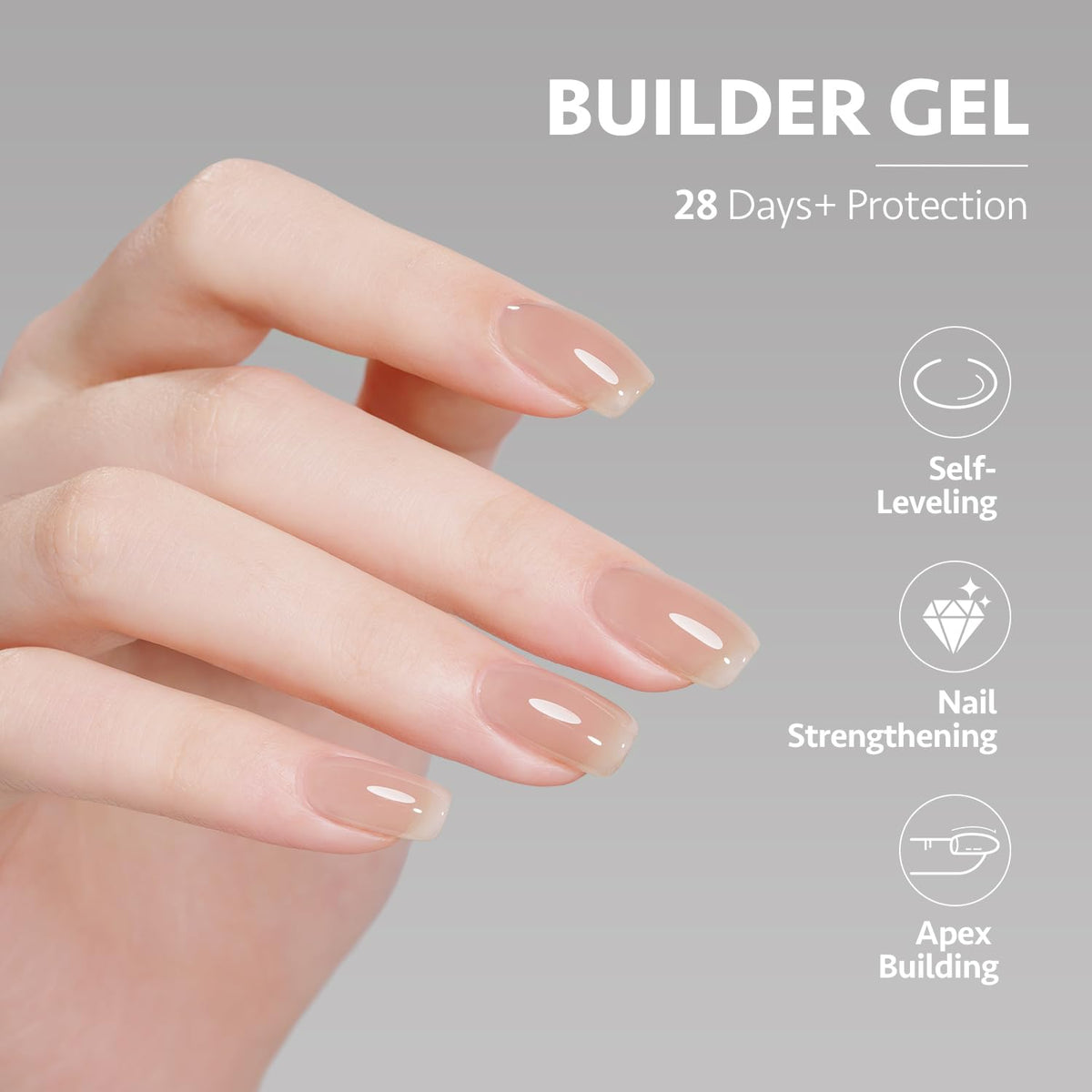 GAOY Builder Gel for Nails 16ml Nude Jelly application process