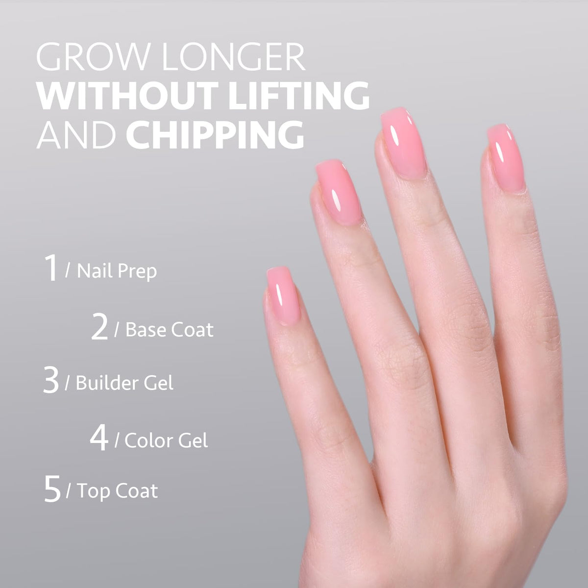 GAOY Builder Gel for Nails curing under UV lamp