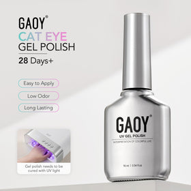 GAOY Cat Eye Gel Nail Polish in use with UV light curing
