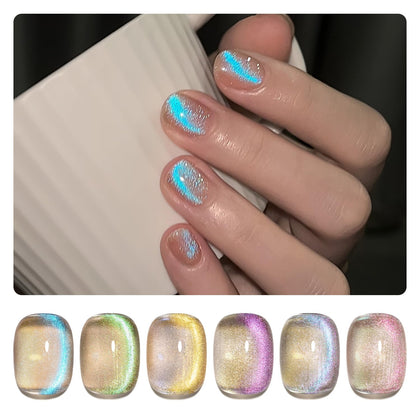 GAOY Cat Eye Gel Nail Polish Kit front view with six colours