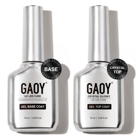 GAOY Crystal Glossy Gel Top and Base Coat Set front view