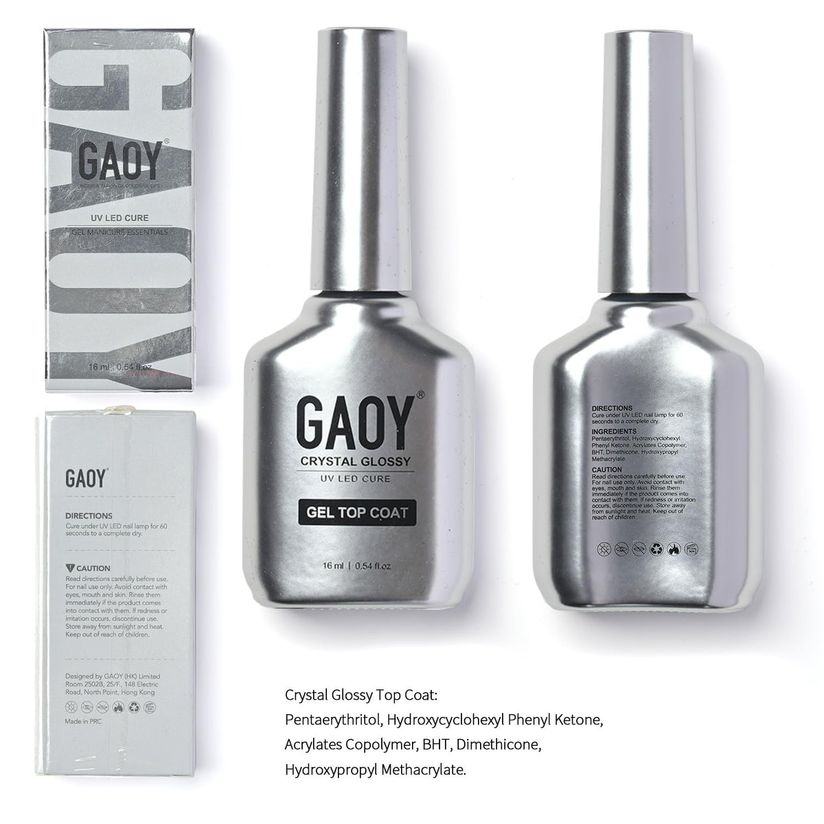 GAOY Crystal Glossy Gel Top Coat packaging