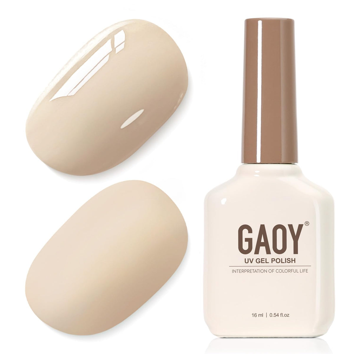 GAOY Gel Nail Polish 16ml beige bottle front view