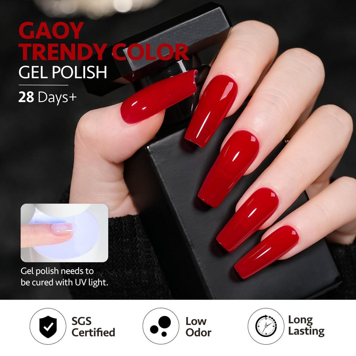 GAOY gel nail polish bottles with matte top coat
