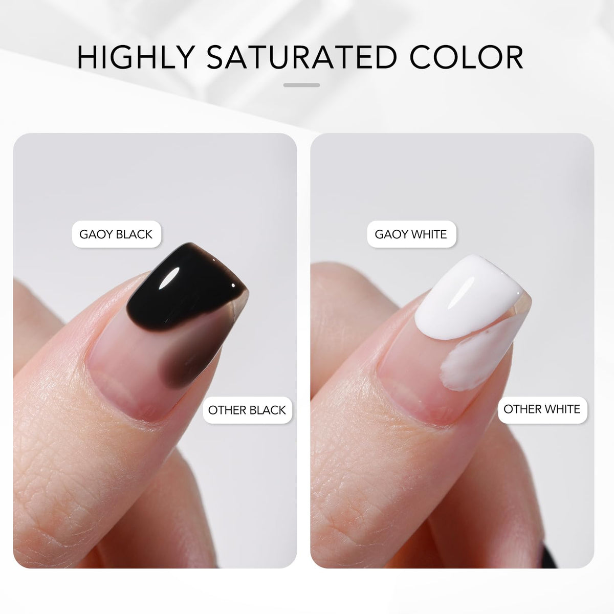 GAOY Gel Nail Polish Kit black bottle close-up