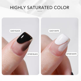 GAOY Gel Nail Polish Kit black bottle close-up