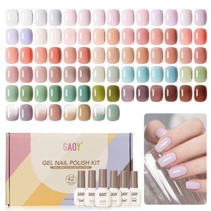 GAOY Gel Nail Polish Set 39 colours front view