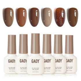 GAOY Gel Nail Polish Set front view with six colours
