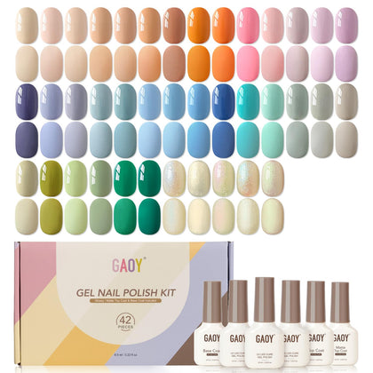 GAOY Gel Nail Polish Set with 39 spring colours front view