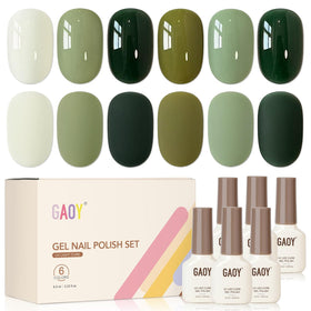 GAOY Gel Nail Polish Set with 6 colours displayed in packaging
