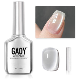 GAOY Glassy Cat Eye Gel Nail Polish 16ml Silvery Moonlight front view