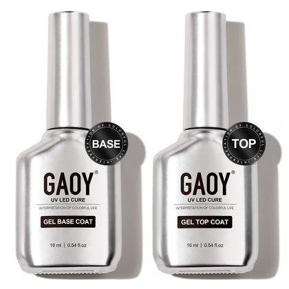 GAOY Glassy Gel Top Coat and Base Coat Set 16ml front view
