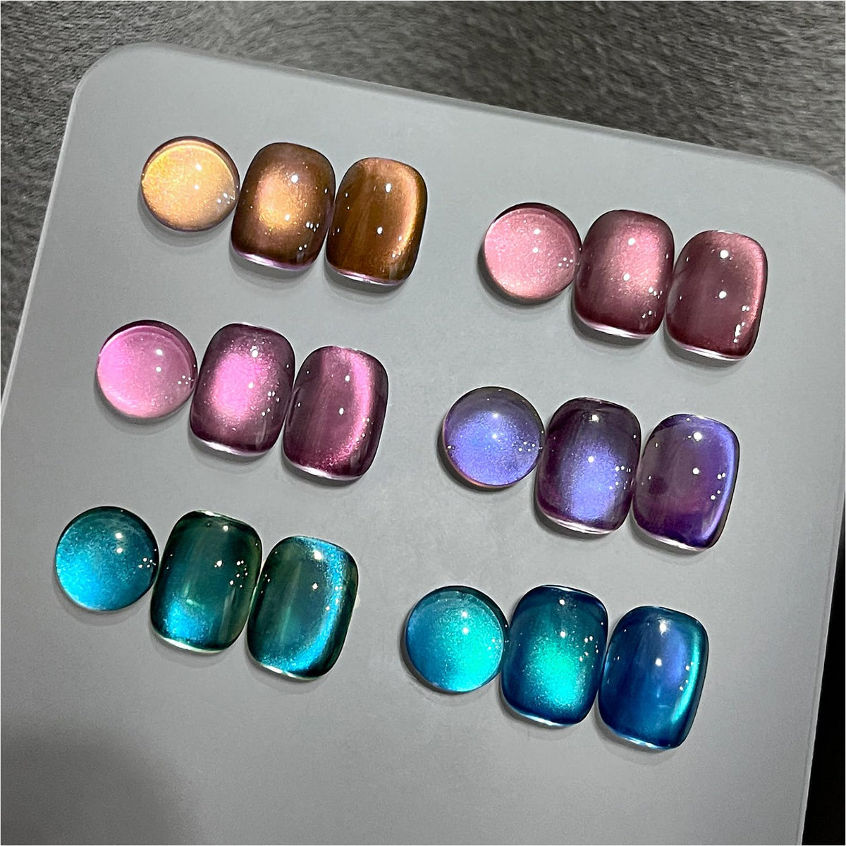 GAOY Glitter Cat Eye Gel Nail Polish set with 6 colours and magnet