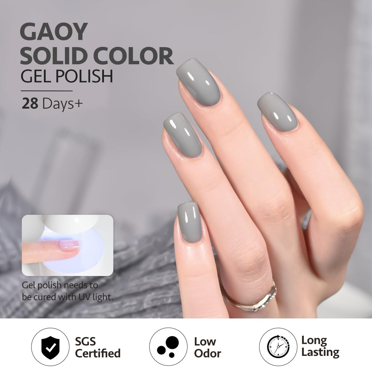 GAOY Gray Gel Nail Polish packaging