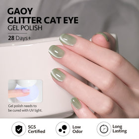GAOY Green Cat Eye Gel Nail Polish packaging and contents