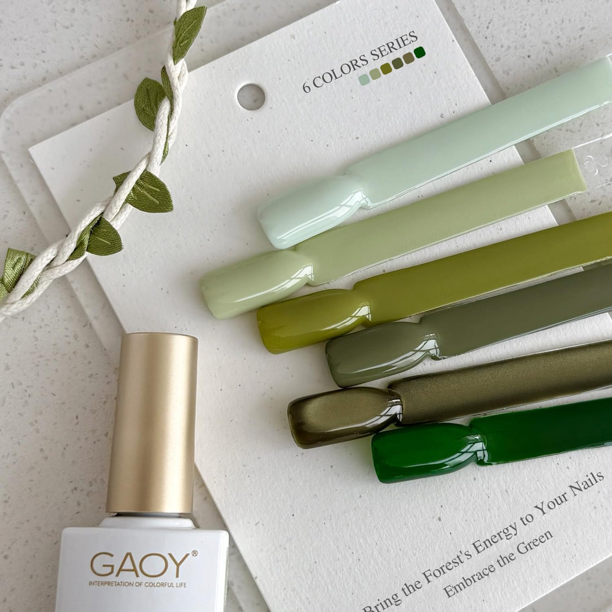 GAOY Green Cat Eye Gel Nail Polish Set packaging