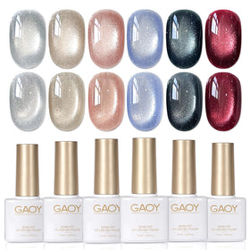 GAOY Holographic Glitter Cat Eye Gel Polish Set front view