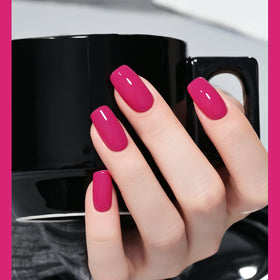 GAOY Hot Pink Gel Nail Polish application on nails