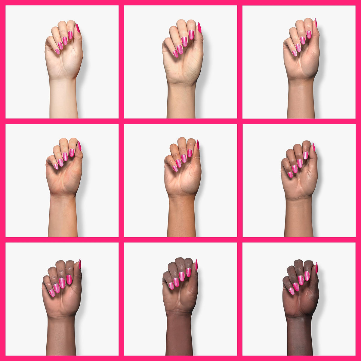 GAOY Hot Pink Gel Nail Polish curing under UV lamp