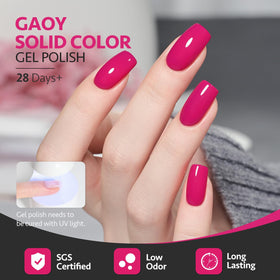 GAOY Hot Pink Gel Nail Polish with nail art tools
