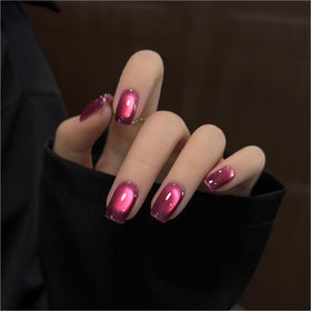 GAOY Hot Pink Glassy Cat Eye Gel Nail Polish 16ml front view