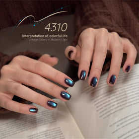 GAOY Iridescent Cat Eye Gel Nail Polish in various lighting