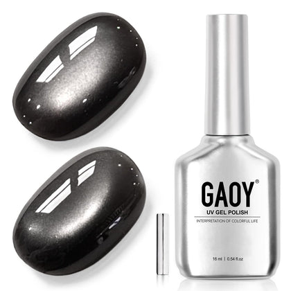 GAOY Jelly Black Cat Eye Gel Nail Polish 16ml front view