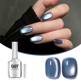 GAOY Jelly Blue Cat Eye Gel Nail Polish 16ml front view