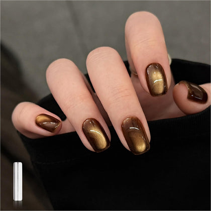 GAOY Jelly Brown Cat Eye Gel Nail Polish 16ml front view