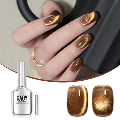 GAOY Jelly Brown Cat Eye Gel Nail Polish 16ml front view