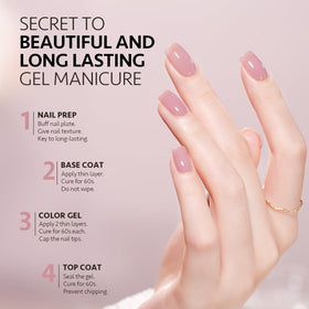 GAOY Jelly Gel Nail Polish 16ml Dusty Rose with UV lamp