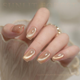 GAOY Jelly Gold Cat Eye Gel Nail Polish bottle side view
